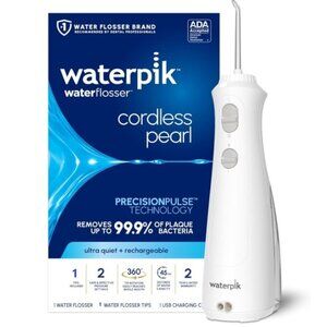 Waterpik Cordless Pearl Rechargeable Portable Water Flosser w 1 Flossing Tip